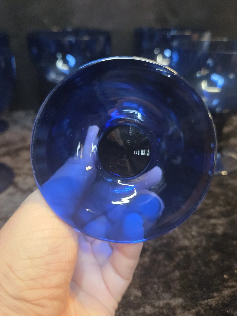 Cobalt Blue Jombo Cocktail Sherbet Dessert Wine Glass Hand Blown Stemware - 6